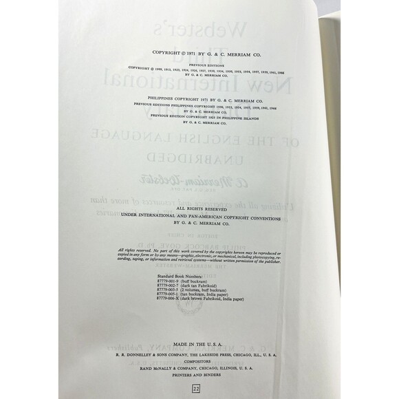 Webster's Third New International Dictionary Unabridged G&C Merriam 1971 - Picture 5 of 11